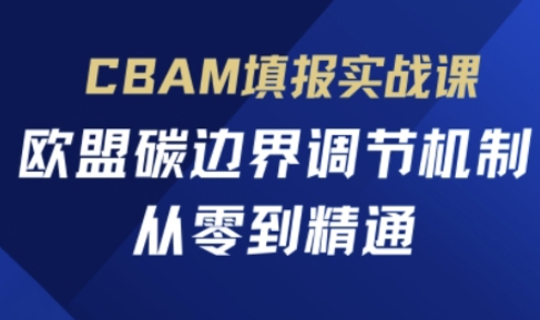 CBAM填报实战课，欧盟碳边界调节机制，从零到精通-好游戏网创分享平台
