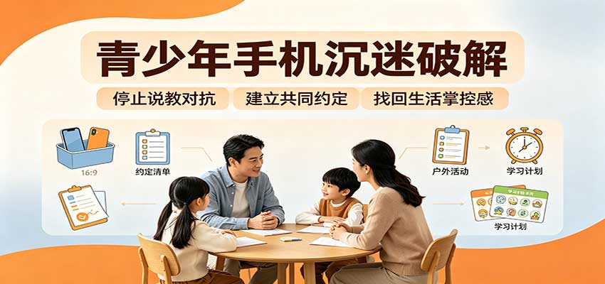 青少年手机沉迷破解：跳出管控说教思维，六步法引导孩子夺回注意力掌控权-好游戏网创分享平台