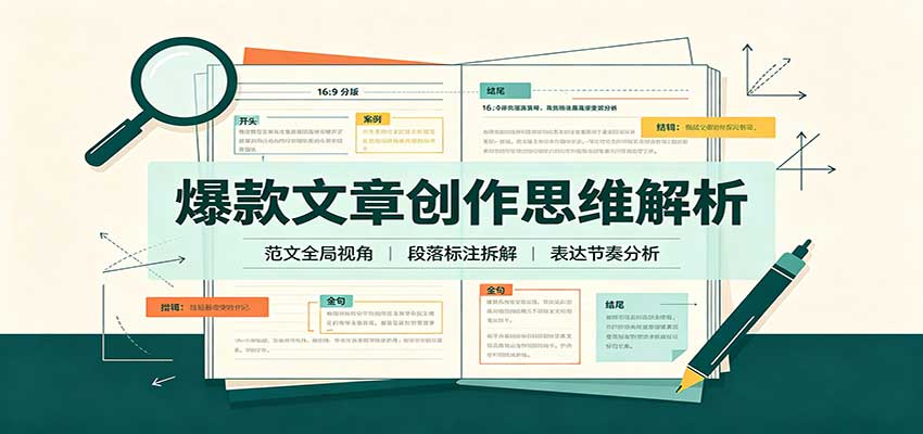 爆款文章创作思维解析：全局视角拆解范文，梳理行文逻辑，搭配真实拆文实操案例-好游戏网创分享平台