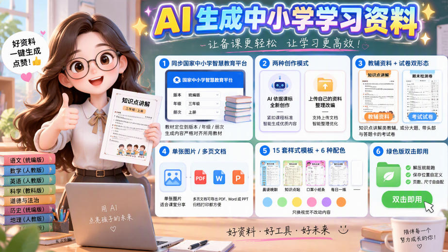孩子的教辅别再乱买了：同步国家中小学智慧平台，AI一键生成图文教辅和试卷-好游戏网创
