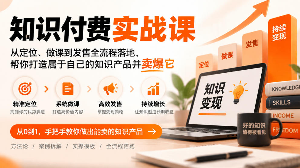 知识付费实战课：从定位、做课到发售全流程落地，帮你打造属于自己的知识产品并卖爆它-好游戏网创